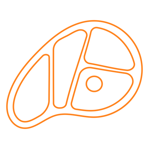Orange icon of a steak PNG Design