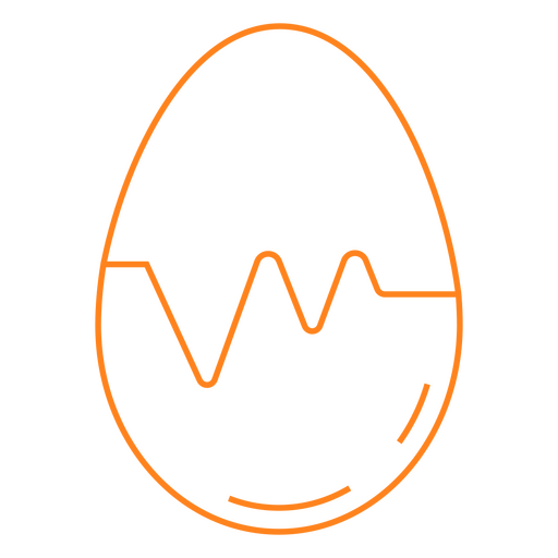 Orangefarbenes Ei mit Herzschlagsymbol PNG-Design