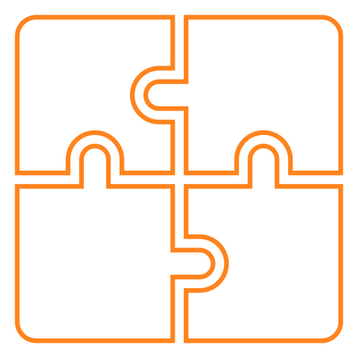Orange jigsaw puzzle icon PNG Design