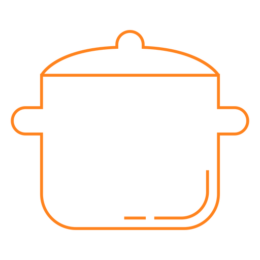 Icono de olla naranja Diseño PNG