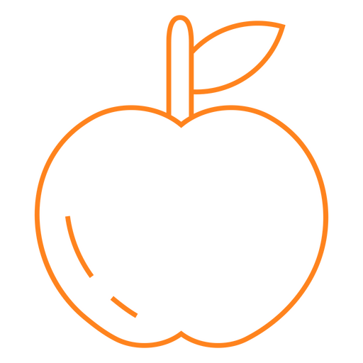 Ícone de maçã laranja Desenho PNG