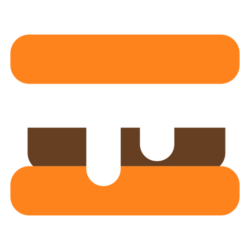 Ícone de sanduíche laranja e branco Desenho PNG