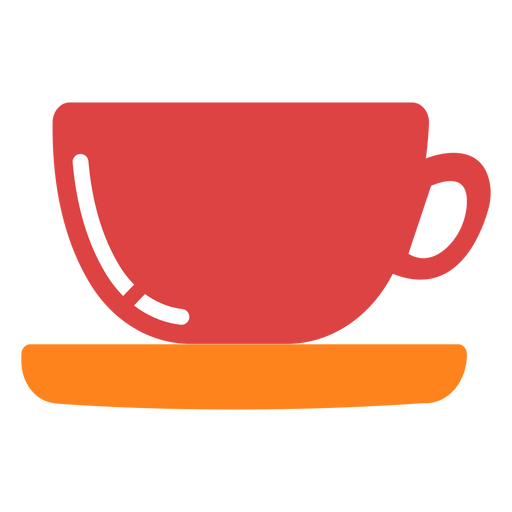 Red cup with saucer PNG Design
