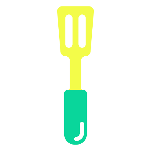 Icono de espátula amarilla y verde Diseño PNG