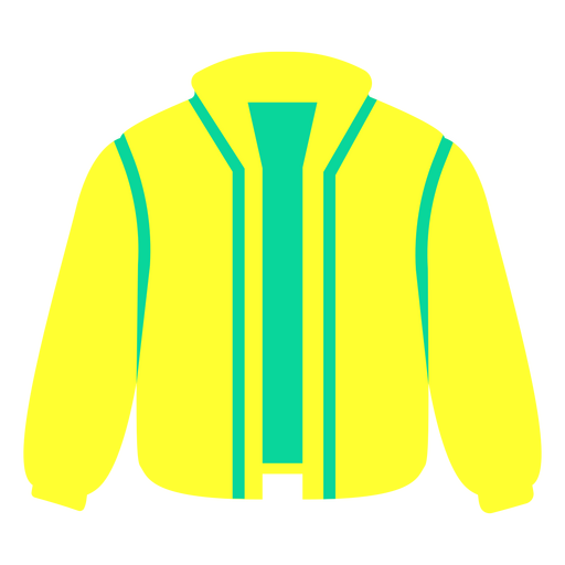 Gelbe Jacke mit blauen und grünen Streifen PNG-Design