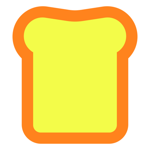 Flat slice of bread PNG Design