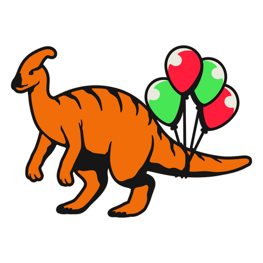 T-Rex hält Luftballons PNG-Design