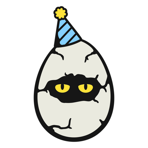Egg with a party hat on it PNG Design