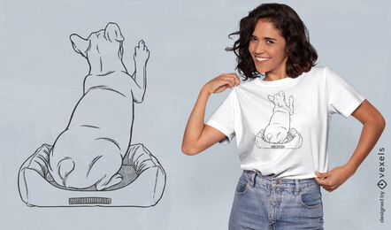 Cachorro pulando o design da camiseta