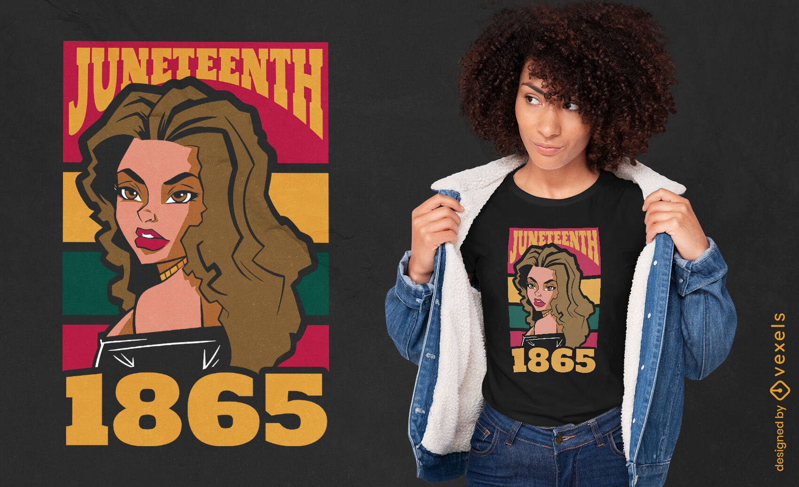 Diseño de camiseta de mujer negra Juneteenth