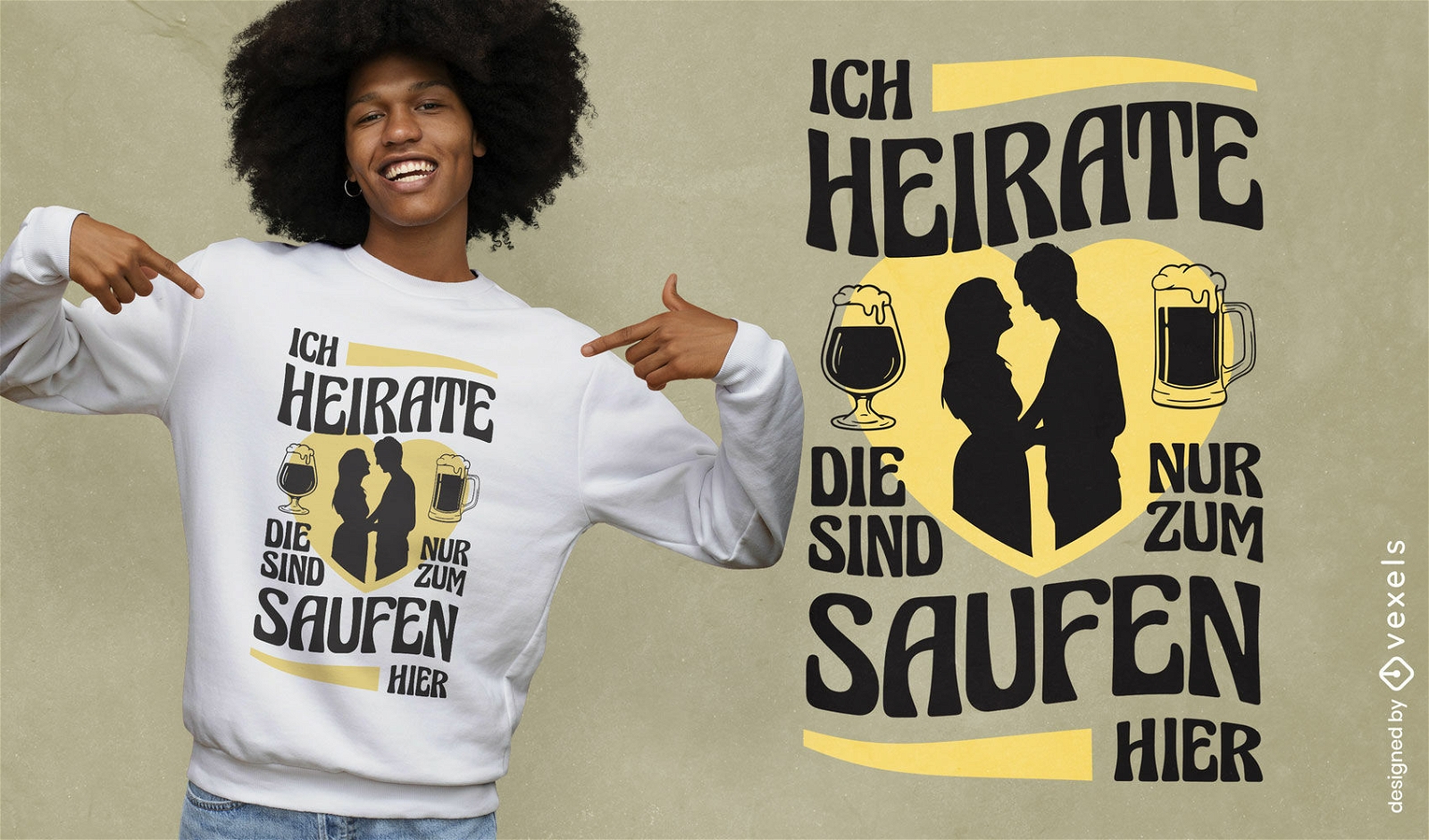 Diseño de camiseta de despedida de soltero alemán
