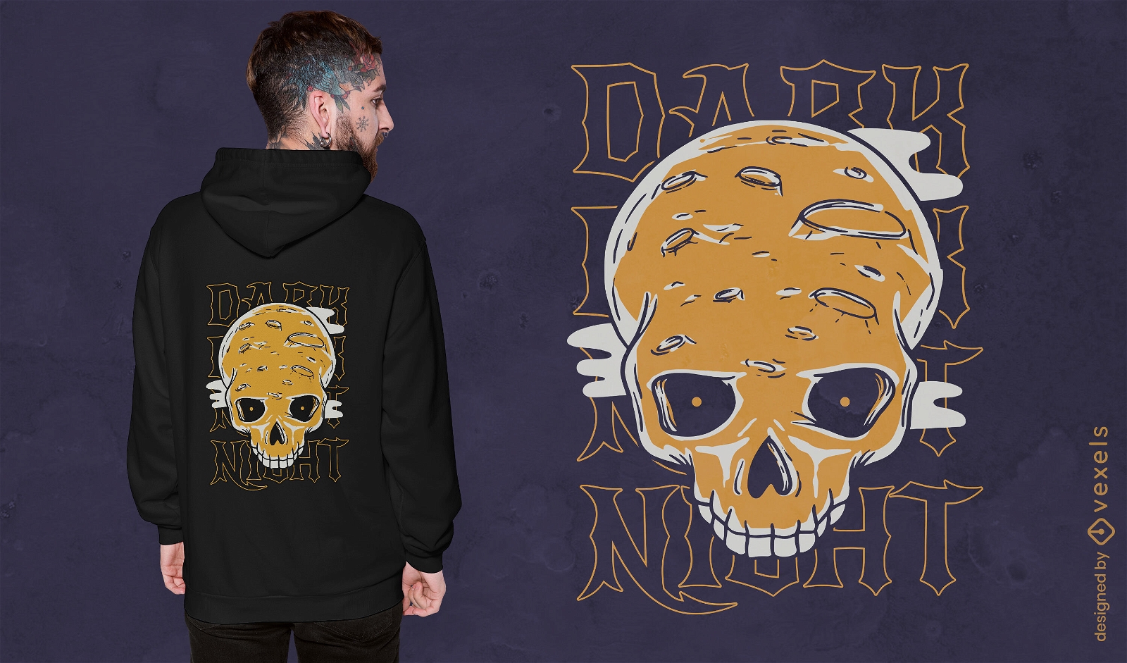 Dark night skull t-shirt design