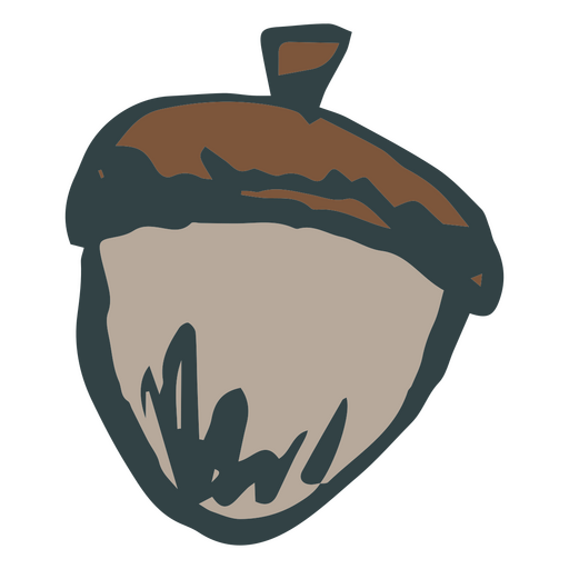 Doodle acorn for fall PNG Design