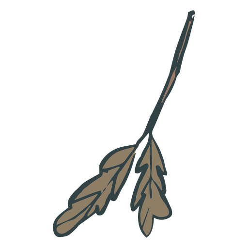 Two leaves doodle fall PNG Design