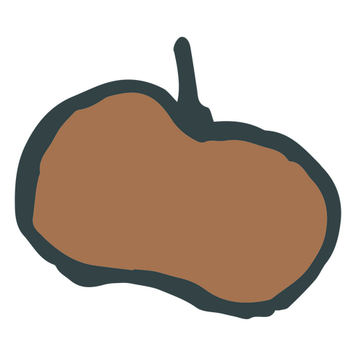 Caída de manzana marrón Diseño PNG