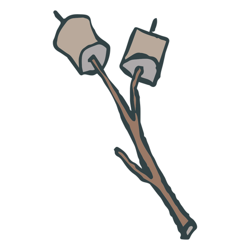 Two marshmallow sticks PNG Design