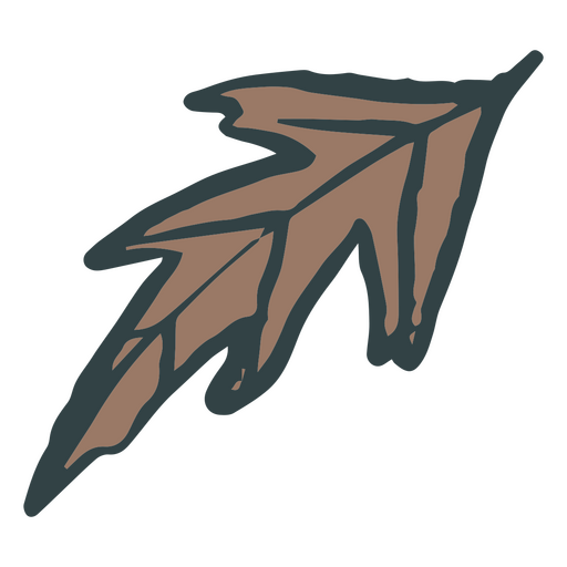 Brown leaf doodle autumn PNG Design