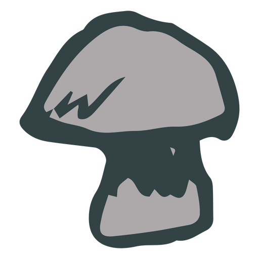 Mushroom icon gray doodle PNG Design