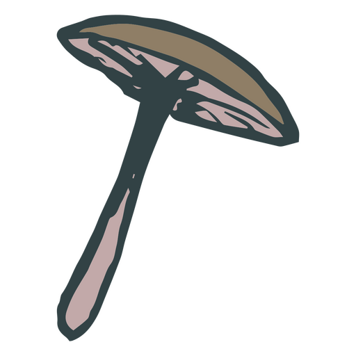 Mushroom doodle brown PNG Design