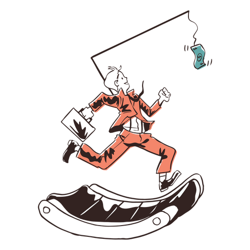 Illustration eines Mannes, der auf einem Skateboard l?uft PNG-Design