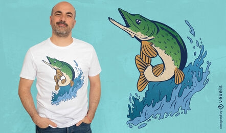 Northern pike fish t-shirt design