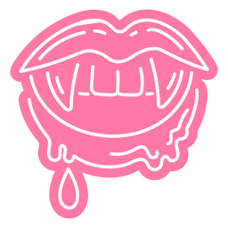 Pink Dripping Lips Sticker PNG & SVG Design For T-Shirts