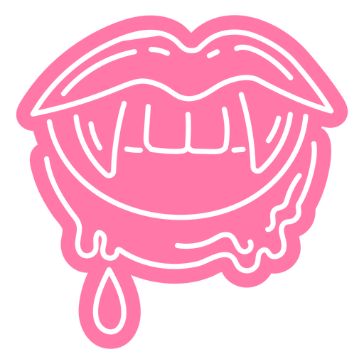 Rosa Aufkleber mit tropfenden Lippen PNG-Design