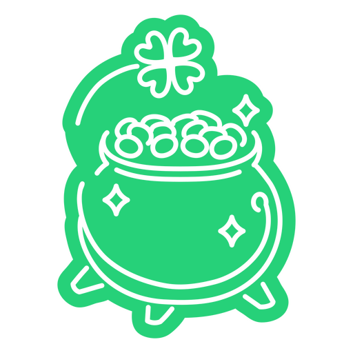 St patrick's day pot of gold sticker PNG Design