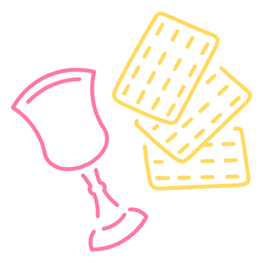 Glass of wine and a set of crackers PNG Design