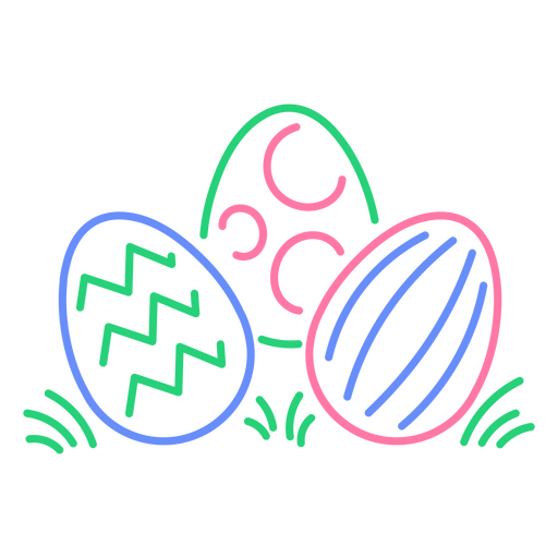 Neon easter egg icon PNG Design