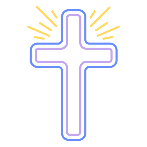 Icono de cruz de neón Diseño PNG