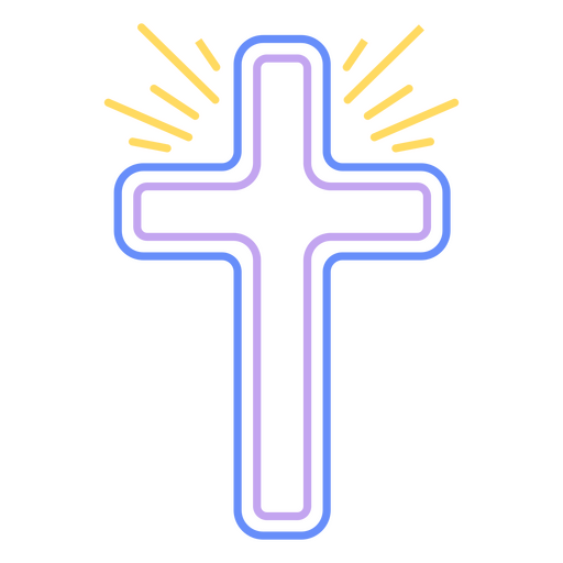 Neon cross icon PNG Design