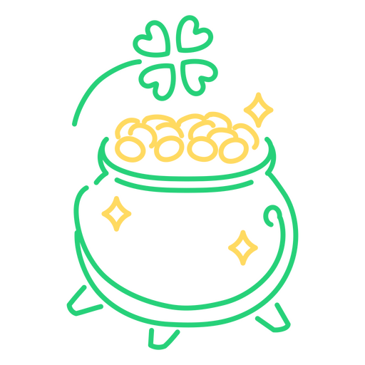 St patrick's day pot of gold icon PNG Design