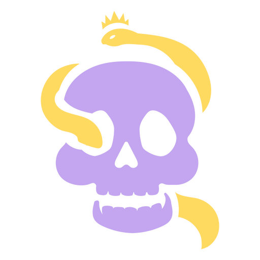 Purple skull with a crown on it PNG Design