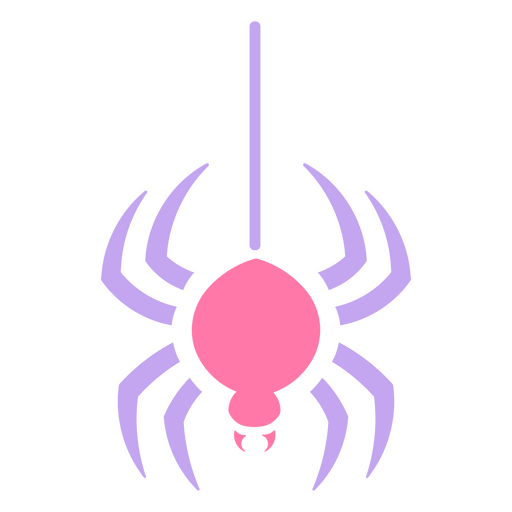 Araña rosa y morada plana. Diseño PNG