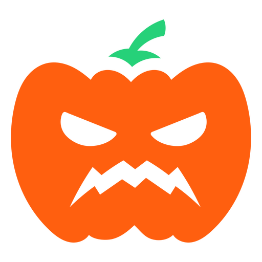 Pumpkin face with green eyes PNG Design