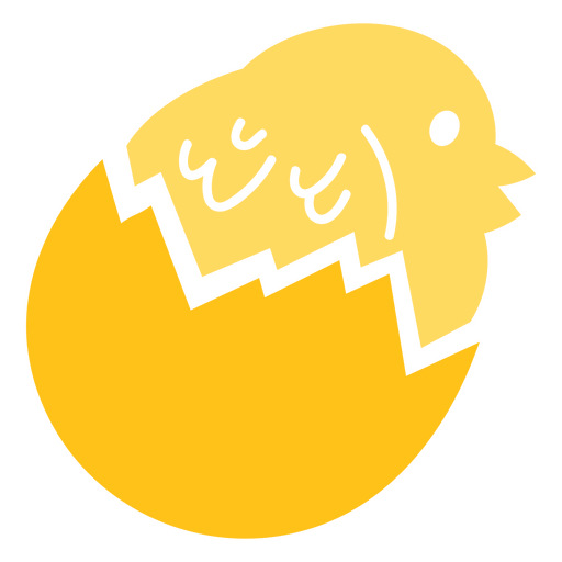 Pollito amarillo en un huevo recortado Diseño PNG
