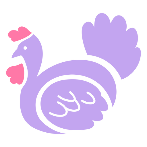 Purple bird with pink feathers PNG Design