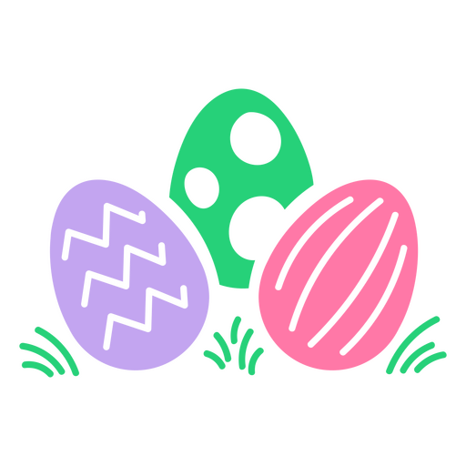 Três ovos de páscoa Desenho PNG