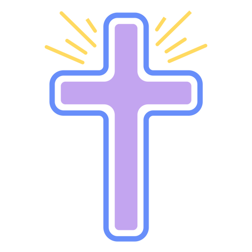 Purple cross icon PNG Design
