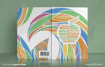 Design de capa de livro de citações motivacionais coloridas