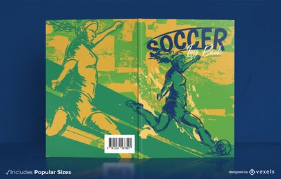 Diseño de portada de libro de niña jugando al fútbol