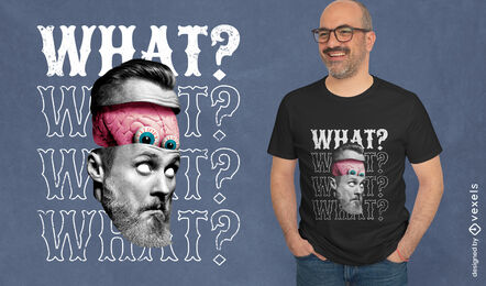 Abgetrennter Kopf mit Gehirn-PSD-T-Shirt-Design