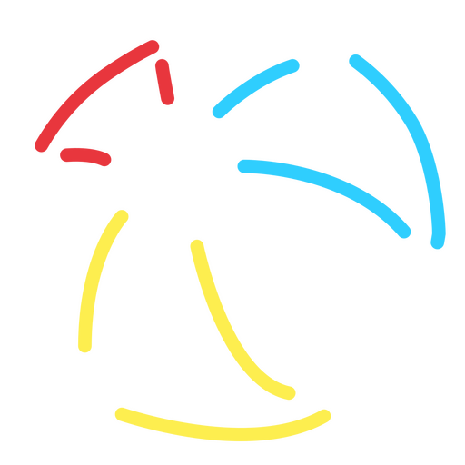 Líneas de icono de pelota de playa colorida Diseño PNG
