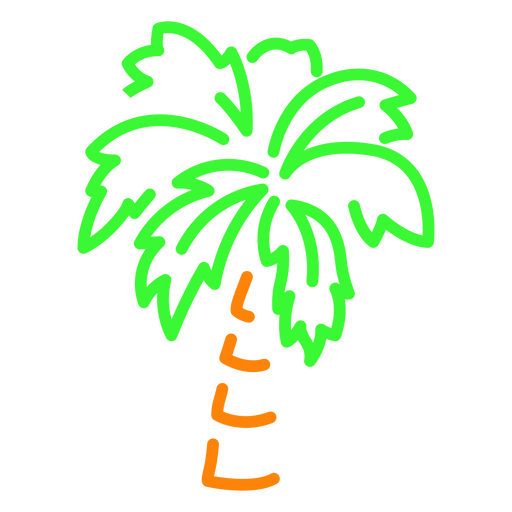 Duotono de palmera de neón Diseño PNG