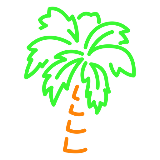 Neon palm tree duotone PNG Design
