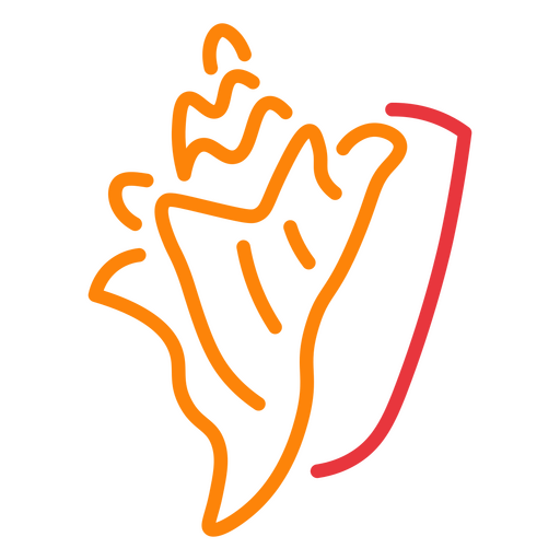 Ícone de shell neon laranja e vermelho Desenho PNG