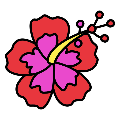 Flor de hibisco néon Desenho PNG