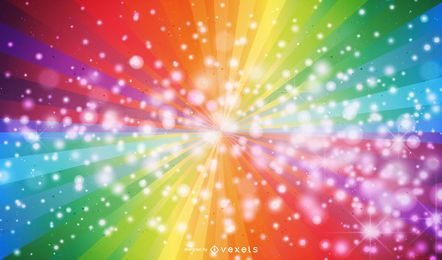 Vector de arco iris oscuro con destellos