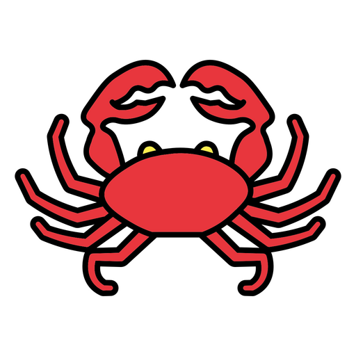 Red crab color stroke PNG Design
